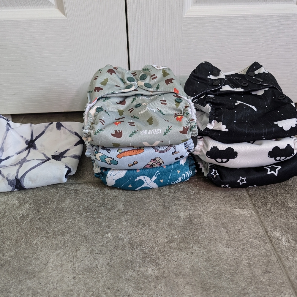 Set of 6 Mama Koala Cloth diapers with Wet Dry Bag